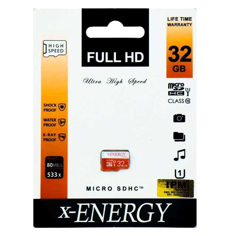کارت حافظه microSDHC ایکس انرژی کلاس 10 استاندارد UHS-I U1 سرعت 80MBps ظرفیت 32 گیگابایت