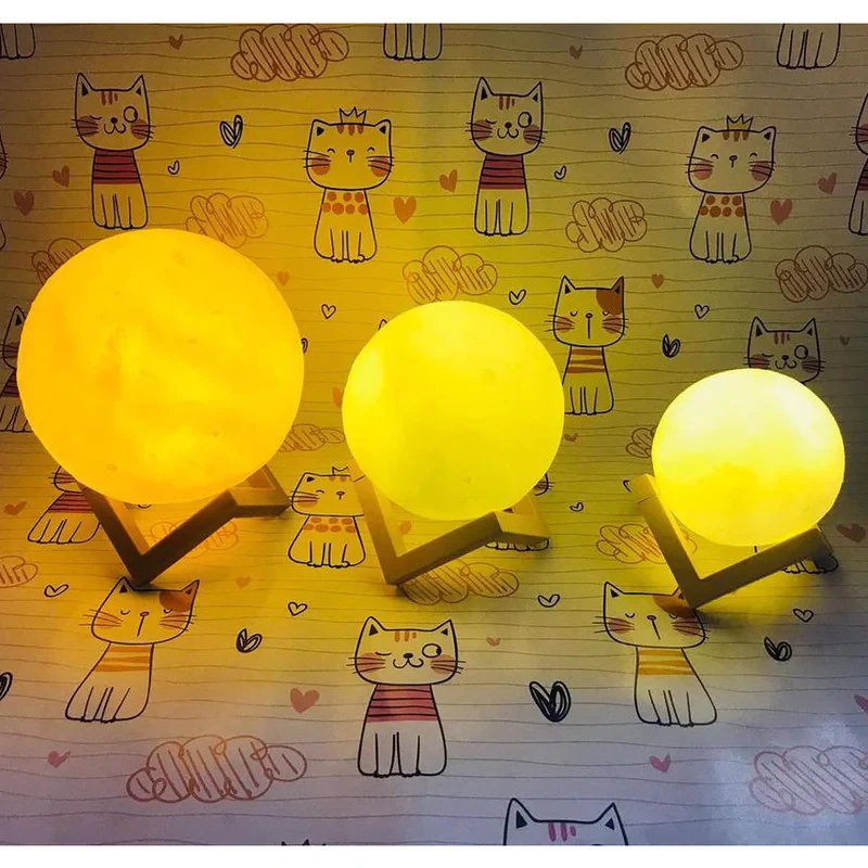 چراغ خواب طرح كره ماه مدل 3D Moon Lamp