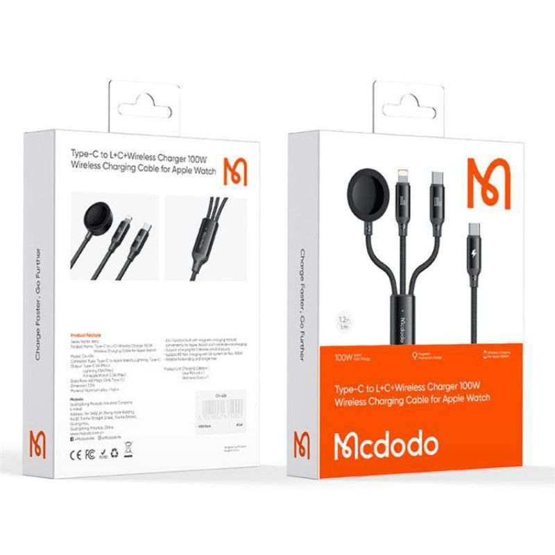 کابل تبدیل USB-C به میکرو اپل واچلایتنینگUSB-C مک دودو مدل ca-4940 طول 1.2 متر