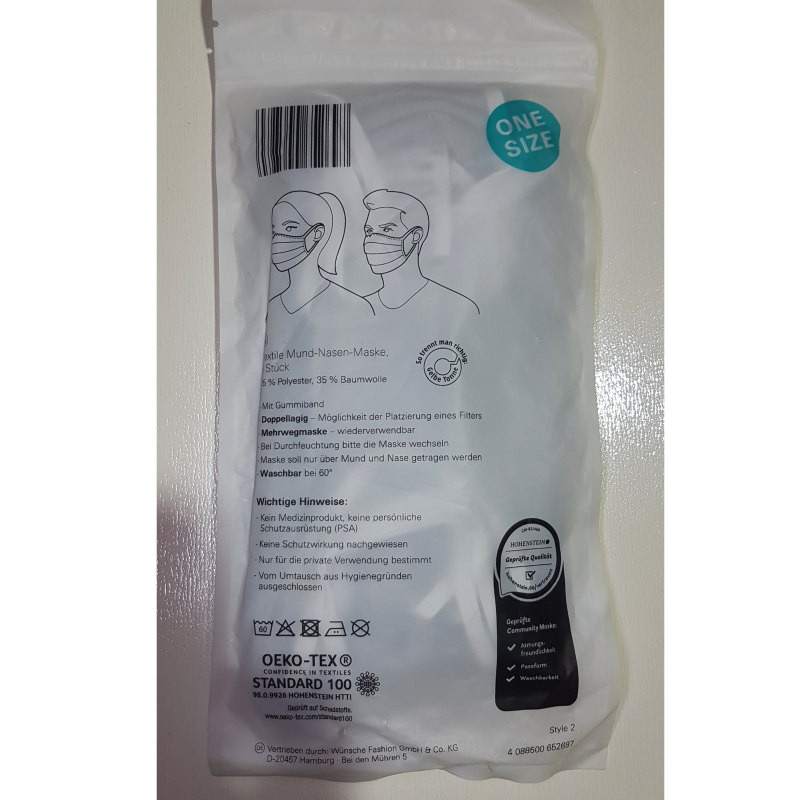 ماسک پارچه‌ای مدل hnaz8894 بسته 100 عددی