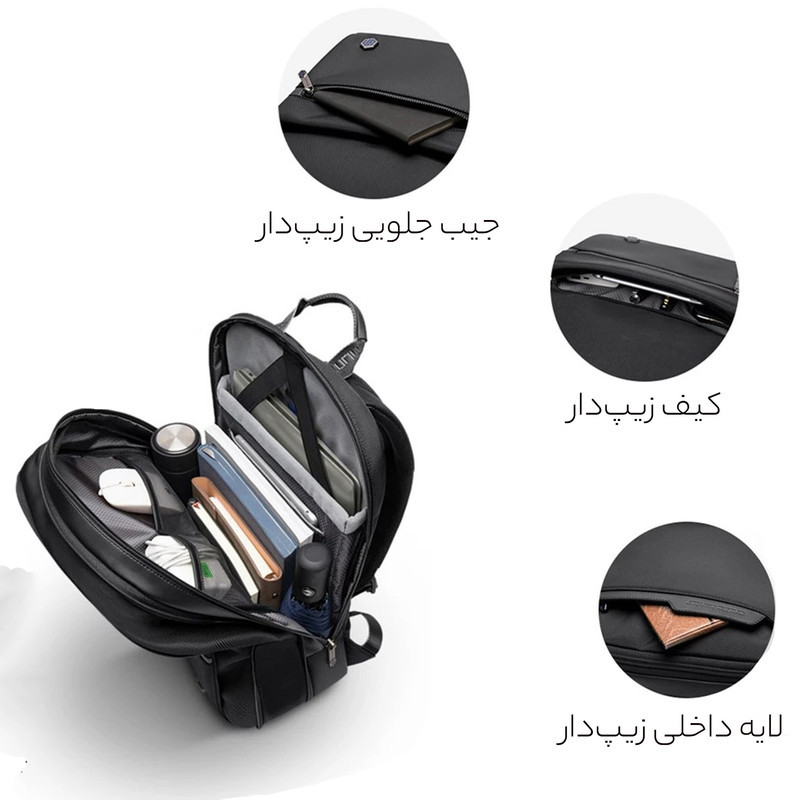 کوله پشتی لپ تاپ آرتیک هانتر مدل B00410 مناسب برای لپ تاپ 13.1 تا 14 اینچی