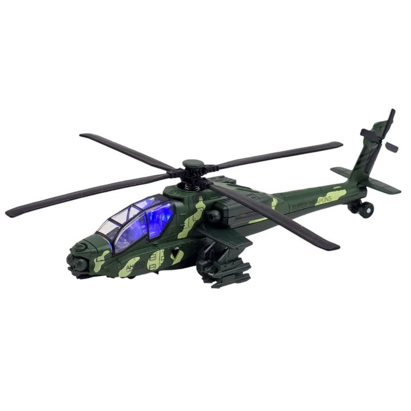 هلیکوپتر بازی ناب سل مدل آپاچی فلزی موزیکال عقب کش  HELICOPTER AH-65D