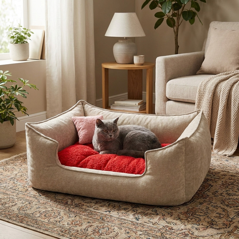 جای خواب سگ و گربه مدل لوکس دو رو تدی و شنل آشیان