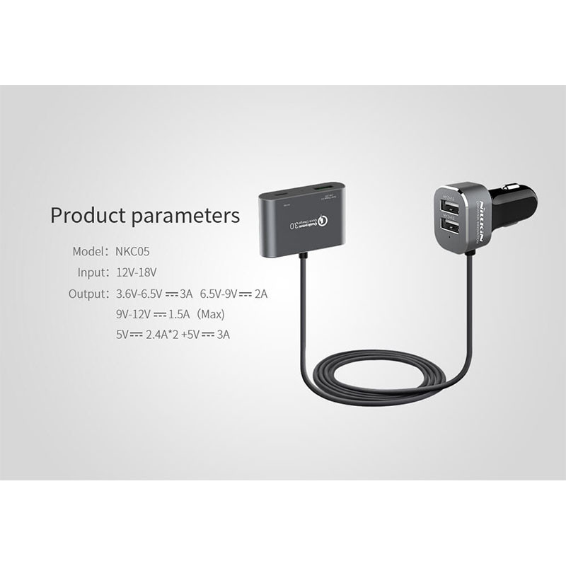 شارژر فندکی 57 وات نیلکین مدل PowerShare Car Charger