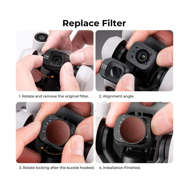 فیلتر لنز کی اند اف مدل  VARIABLE ND LENS FILTERS KIT 2 (ND2-32 + ND32-512) FOR DJI MINI 3MINI 3PRO -NANO-X