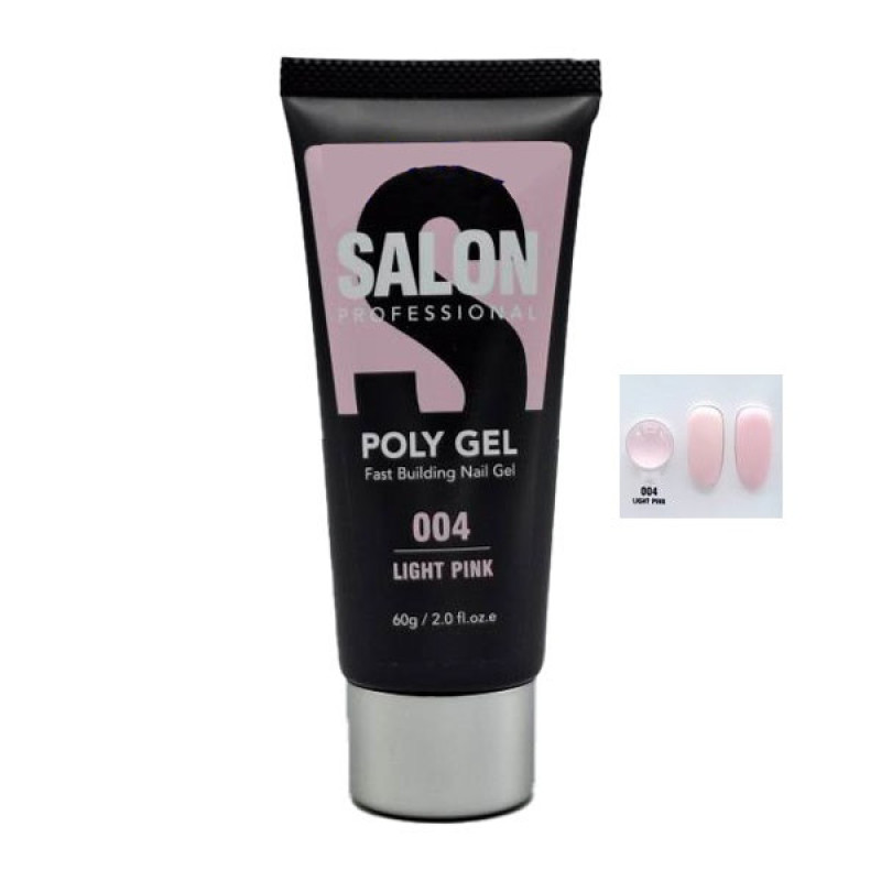پلی ژل کاشت ناخن سالن مدل 004 وزن 60 گرم رنگ صورتی روشن