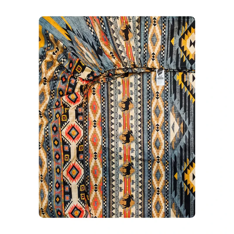 ملحفه میکرو آدنو مدل قشقایی کد CH156 دونفره سایز 160x200 سانتی متر