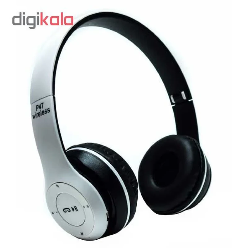 هدفون بلوتوثی مدل P47 با بدون قابلیت نویز کنسلینگ، درگاه شارژ MicroUSB، جک 3.5 میلی متری صدا، دارای شیار کارت حافظه، پشتیبانی از رادیو