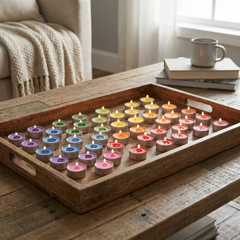 شمع وارمر کندلیت مدل هفت رنگ مجموعه 50 عددی