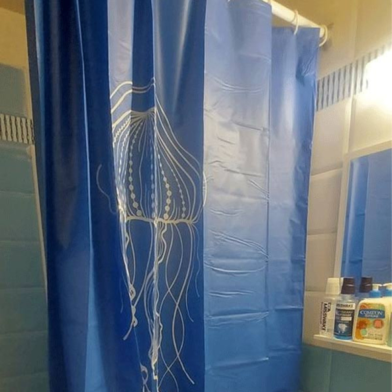 پرده حمام کلین ولکه مدل 5288799305 سایز 180 × 200 سانتی‌ متر