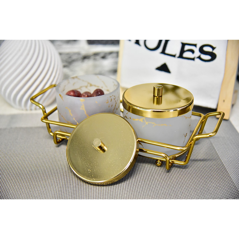 شکلات خوری بی.وی.کی مدل ماربل شیشه ای کد 416502 مجموعه 2 عددی