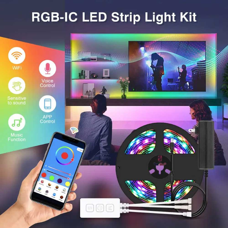 ریسه ال ای دی RGB هوشمند موزیکال مدل سقف ابری طول 10 متر