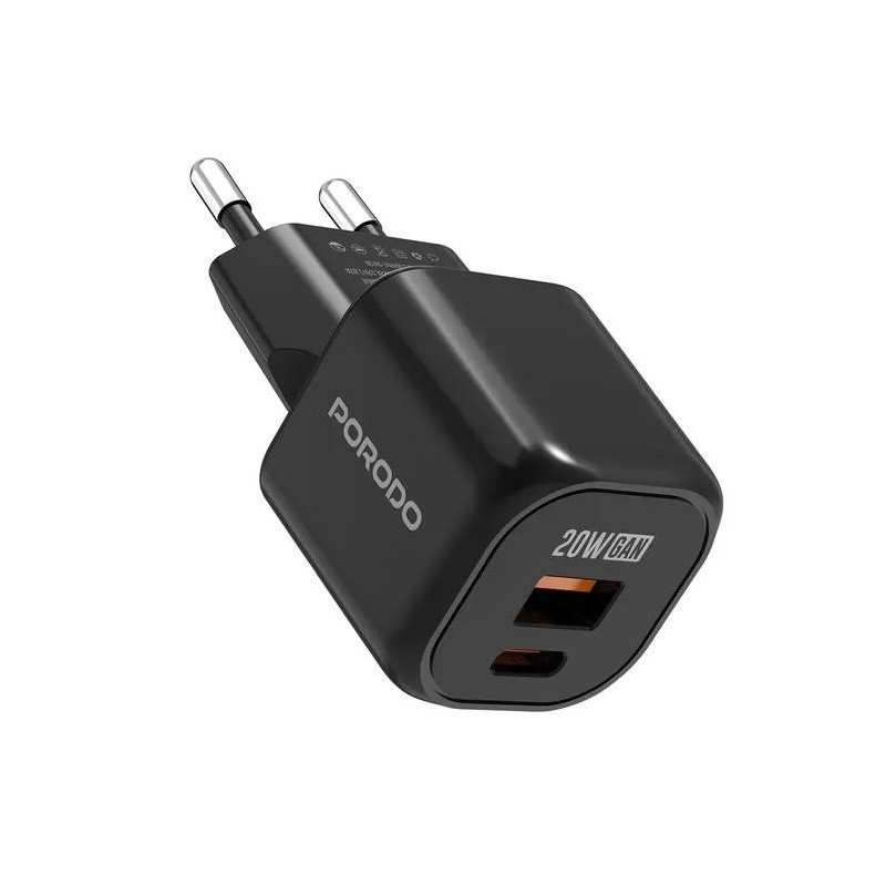 شارژر دیواری 20 وات دو پورت پرودو مدل FWC060 به همراه کابل USB-C