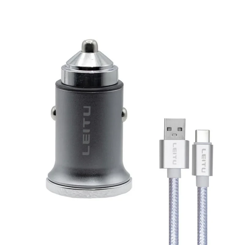 شارژر فندکی 38 وات لیتو مدل LC-C19 به همراه کابل تبدیل USB-C