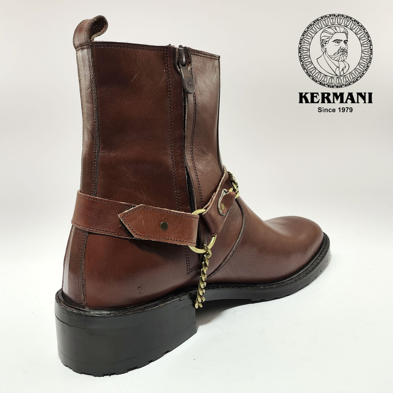 نیم بوت مردانه کرمانی مدل چرم دستدوز طبیعی کد 653