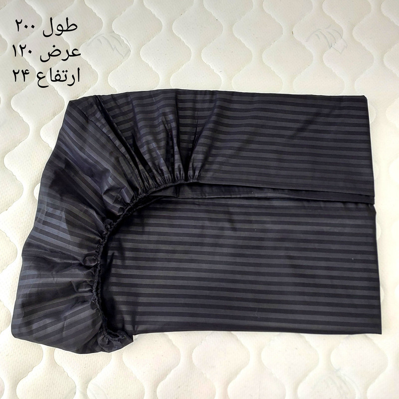 سرویس ملحفه مدل کشدار ni04090 طرح هتلی کد 120 یک نفره دو تکه