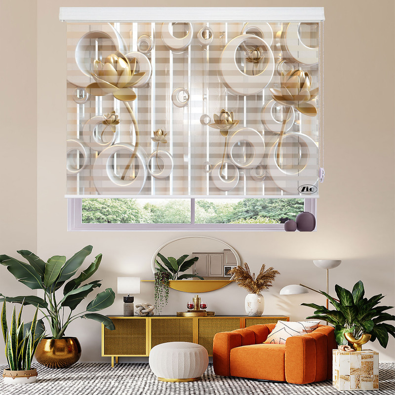 پرده زبرا زیو مدل 3D-1136 سایز 100x150 سانتی متر