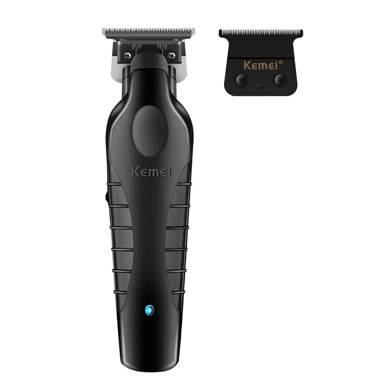 ماشین اصلاح مو سر و صورت کیمی مدل km-2299 شارژی با تیغه استیل پیشرفته، قابلیت صفر زن و خط زن، شارژ سریع 180 دقیقه و طراحی ارگونومیک به همراه تیغه یدک و محافظ تیغه
