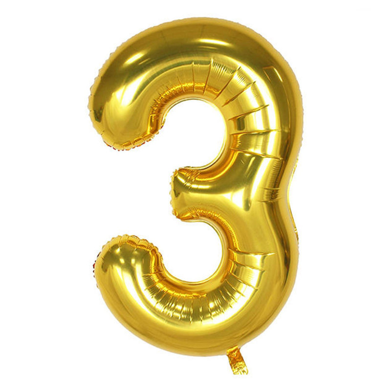 بادکنک فویلی بانیبو مدل Foil Balloon طرح عدد 3