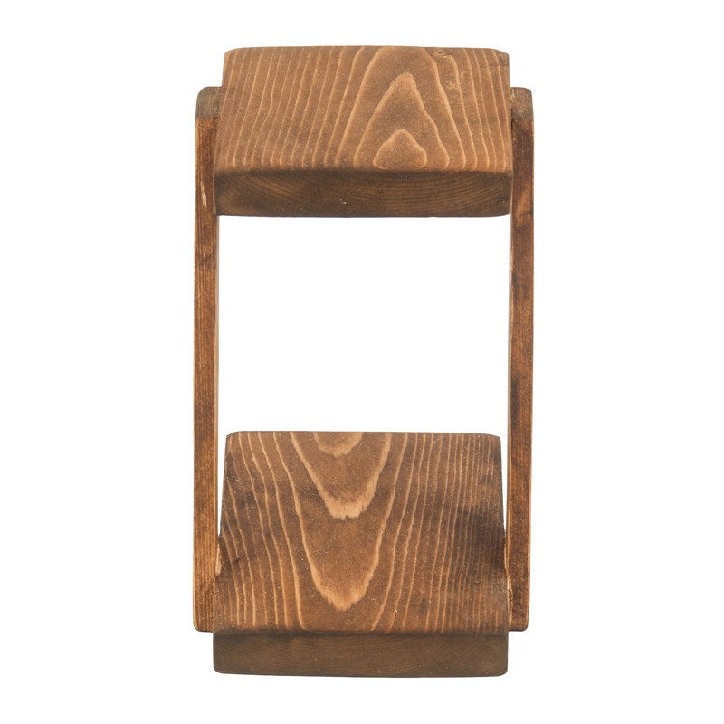 استند گلدان چوبی دوطبقه رومیزی، ابعاد 13×9×16 سانتی‌متر، وزن 170 گرم