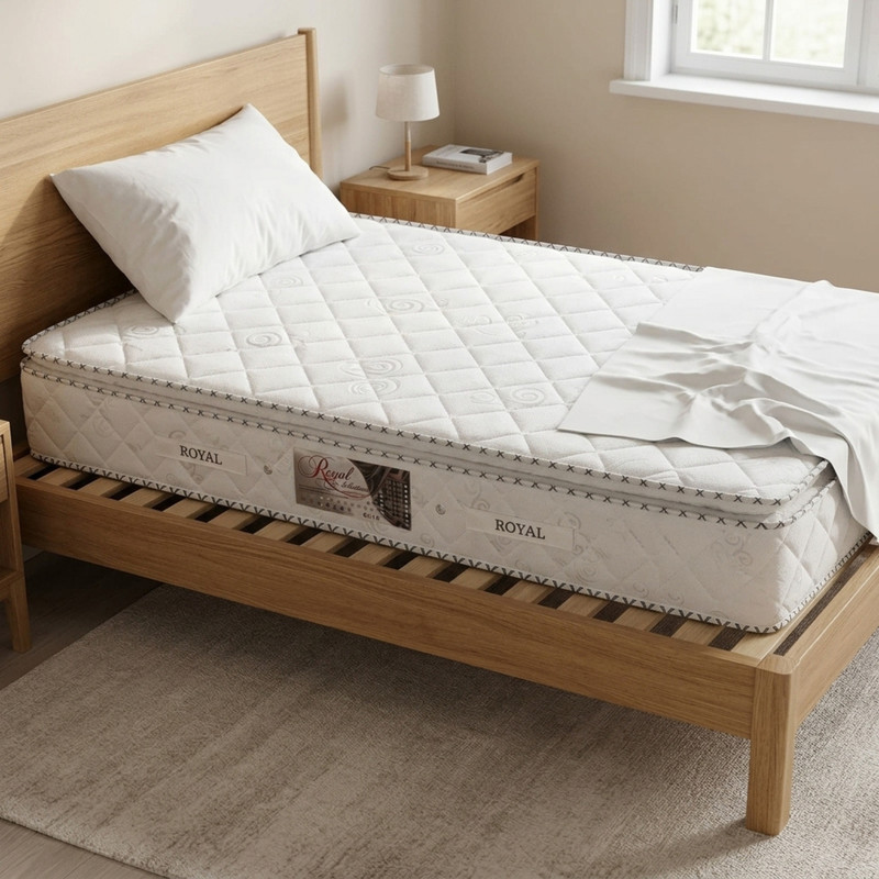 تشک رویال مدل طبی فنری یک طرف پد یک نفره سایز 120 × 200 سانتی متر