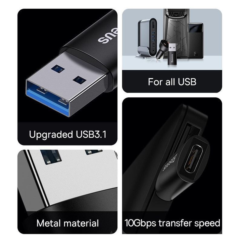 مبدل USB 3.1 به USB-C باسئوس مدل ZJJQ0001