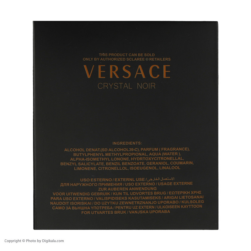 ادوپرفیوم زنانه اسکلاره مدل Versace Crystal Noir حجم 100 میلی‌لیتر
