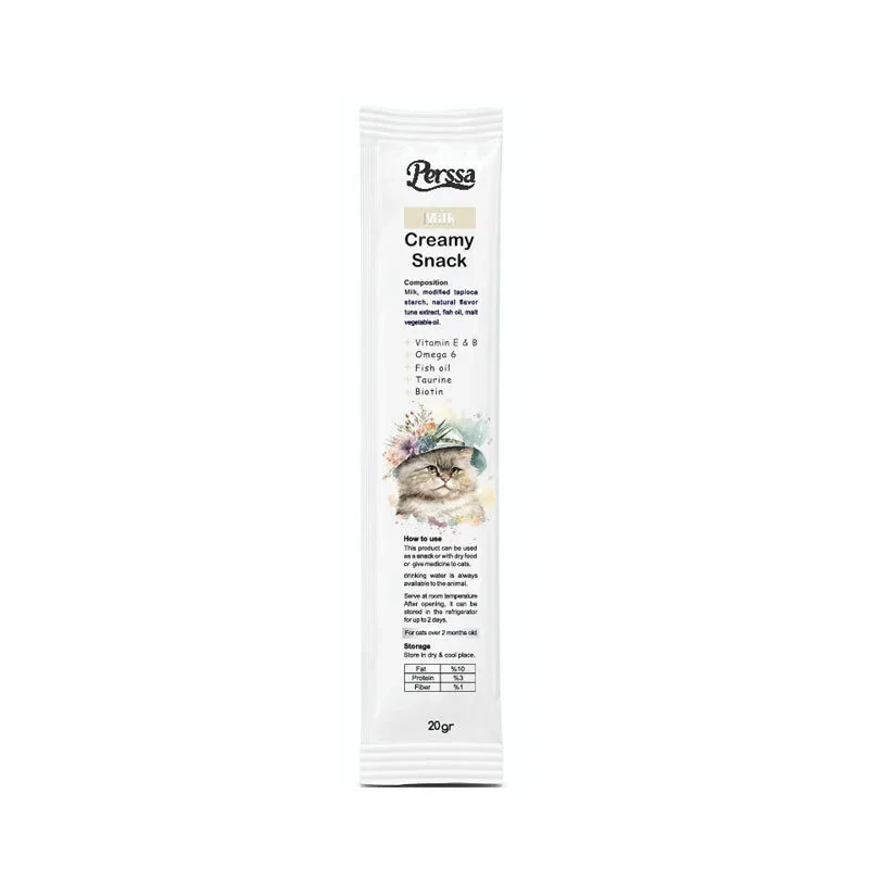 بستنی گربه پرسا مدل Creamy با طعم شیر وزن 20 گرم