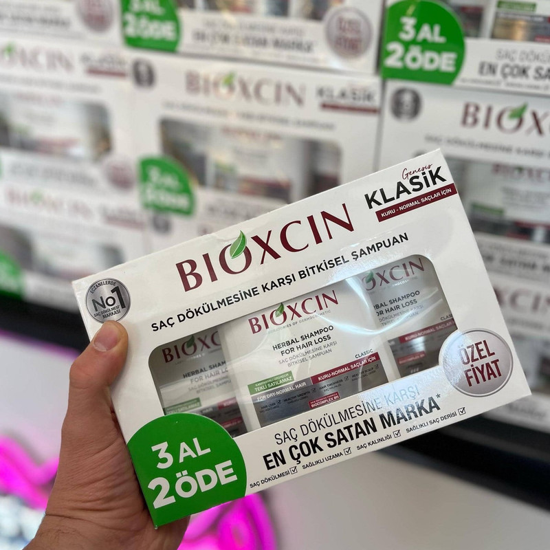 شامپو ضد ریزش و تقویت کننده مو بیوکسین مدل BITKISEL مناسب برای موهای ضعیف و خشک حجم 300 میلی لیتر بسته 3 عددی