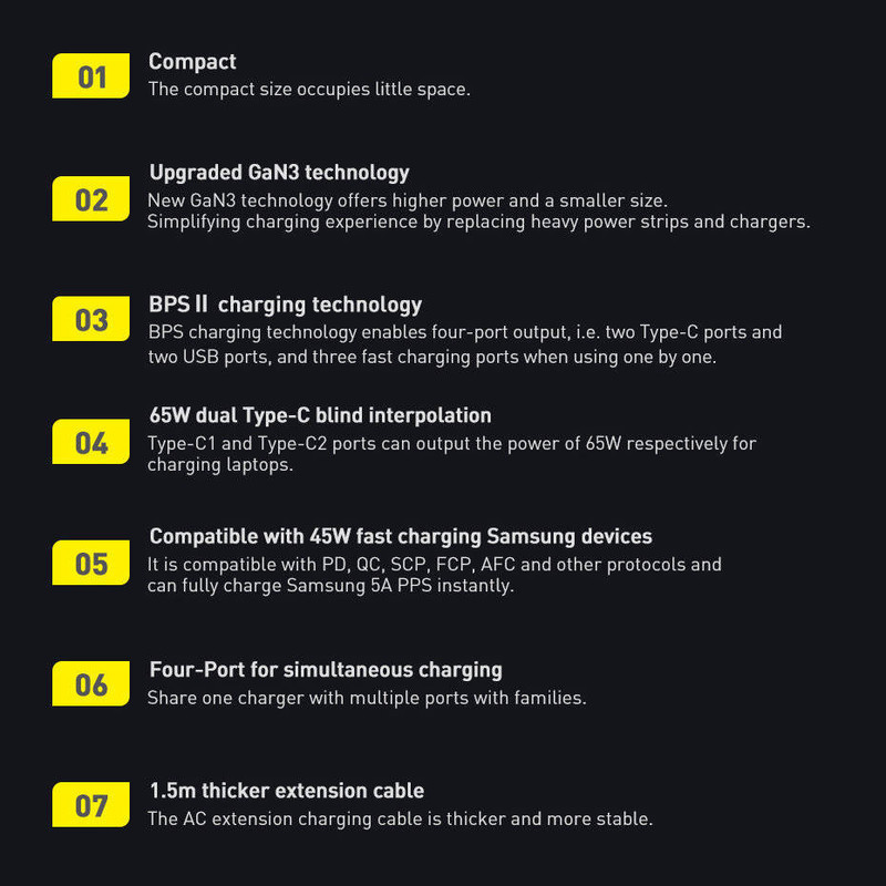 شارژر رومیزی باسئوس مدل Desktop Fast 65W به همراه کابل USB-C