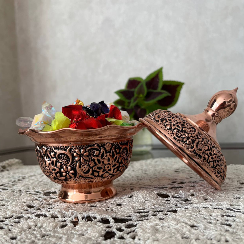 قندان مسی مدل گلبرگ نانو