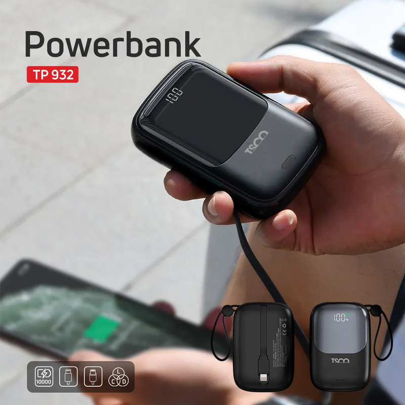 پاوربانک تسکو مدل TP 932 ظرفیت 10000 میلی آمپر ساعت