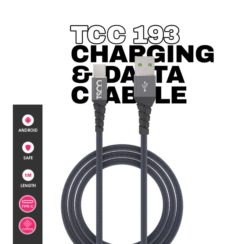 کابل تبدیل USB به USB-C تسکو مدل TC C193 طول 1 متر