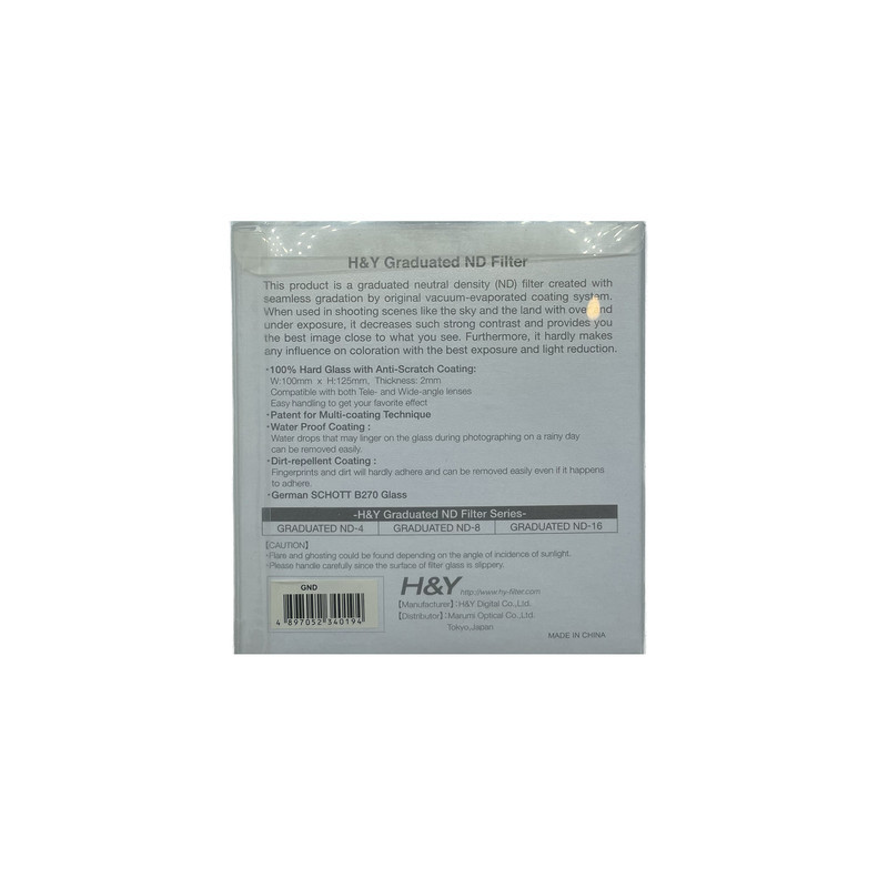 فیلتر لنز  اچ اند وای مدل SQUARE FILTER GRADUATED ND8- 100*125MM