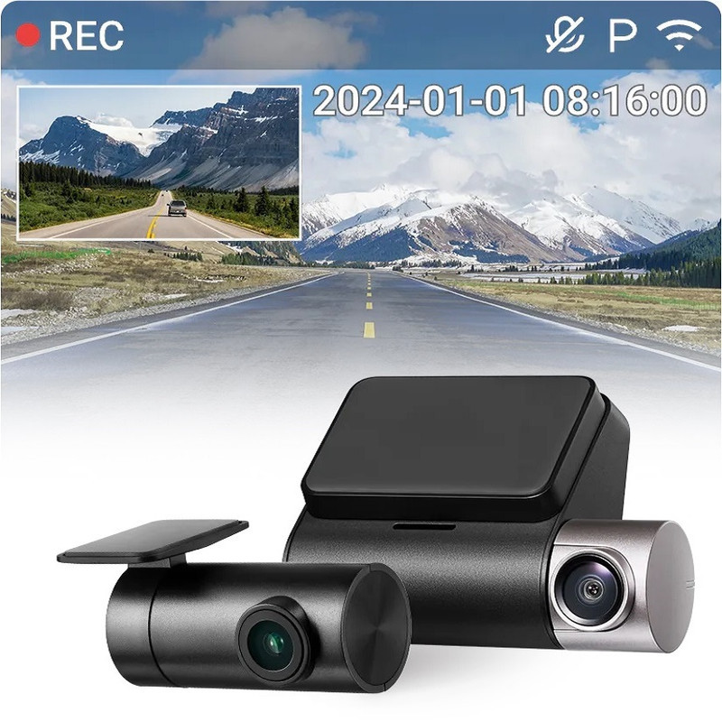 دوربین فیلم برداری خودرو سوِنتی مِی مدل 70mai Dual Dash Cam A510s + RearCam (RC11) به همراه دوربین عقب