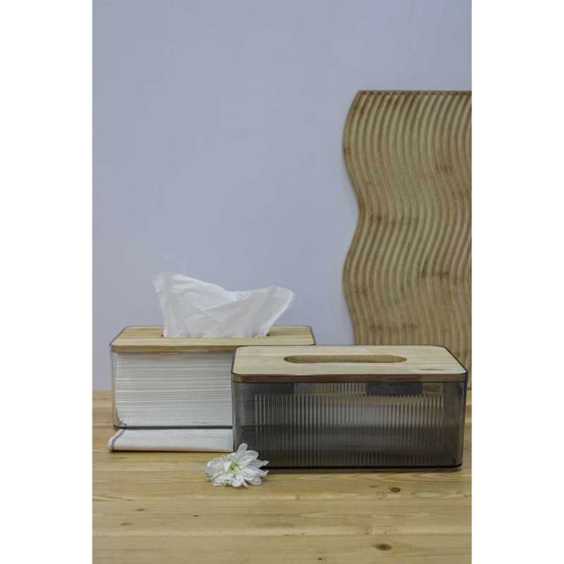 جای دستمال کاغذی لیمون مدل رویه چوبی کد HS2372