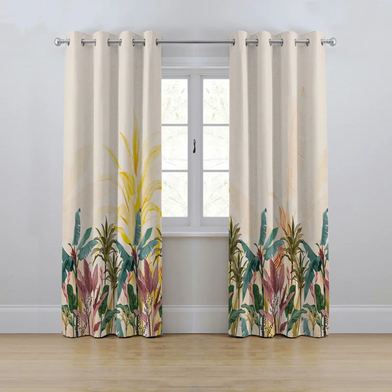 پرده مدل پانچی طرح برگ سایز 280x145 سانتی متر