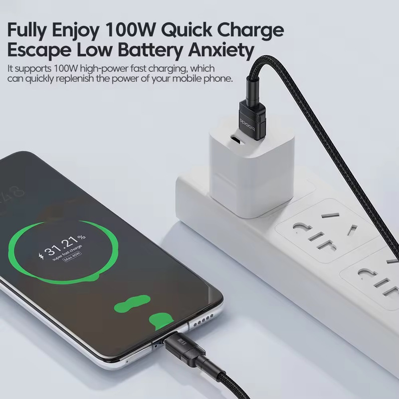 کابل تبدیل USB به USB-C توکی مدل 100W TQ-X12 طول 1 متر