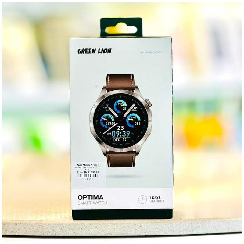ساعت هوشمند 44 میلی متری گرین لاین مدل JSH OPTIMA PORTABLE بند چرم مصنوعی