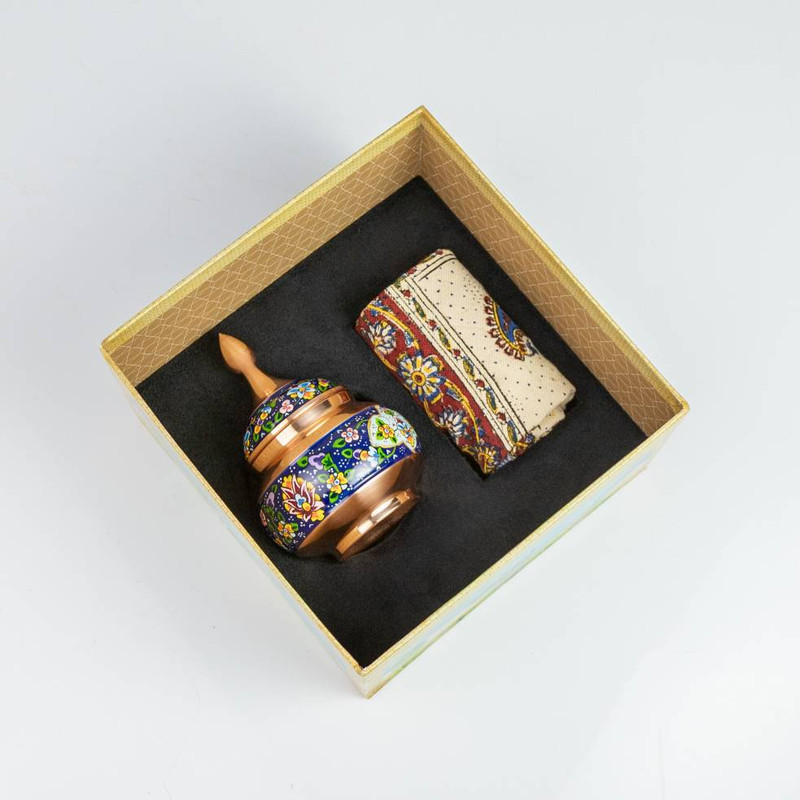 قندان مسی صنایع دستی اریسا طرح پرداز گل