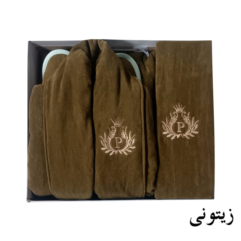 سرویس حوله پالتویی 4 تکه طرح ماریبور مدل هنر
