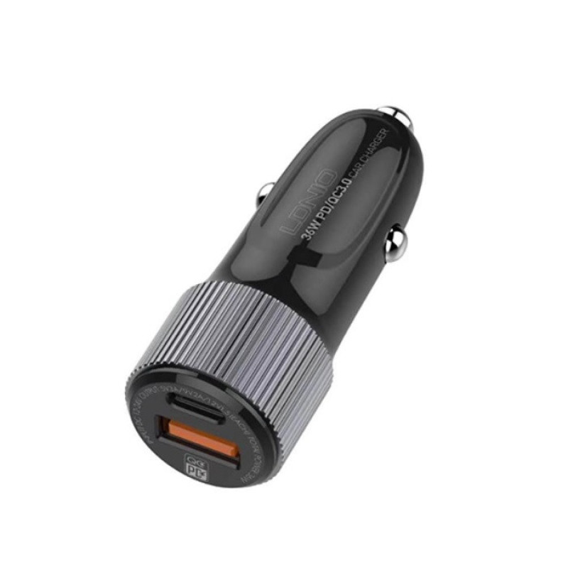 شارژر فندکی الدینیو مدل C510Q به همراه کابل تبدیل usb-C