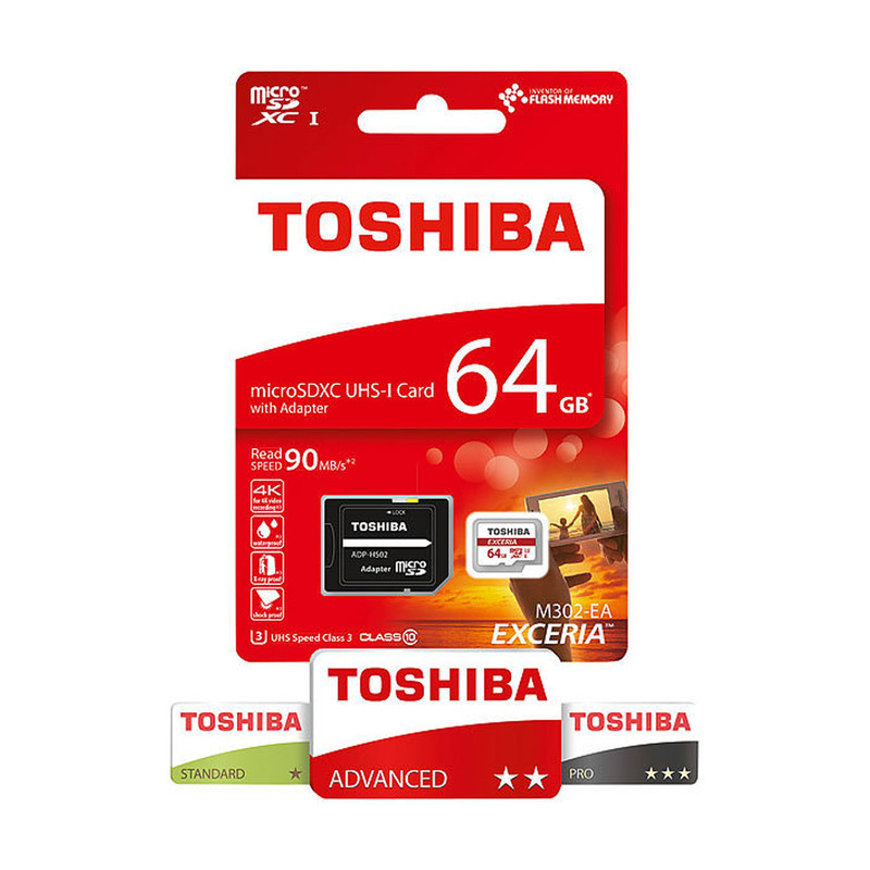 کارت حافظه microSDXC توشیبا مدل TSH-M302 EA-EXCERIA کلاس 10 استاندارد UHS-I U1 سرعت 90MBps ظرفیت 64 گیگابایت