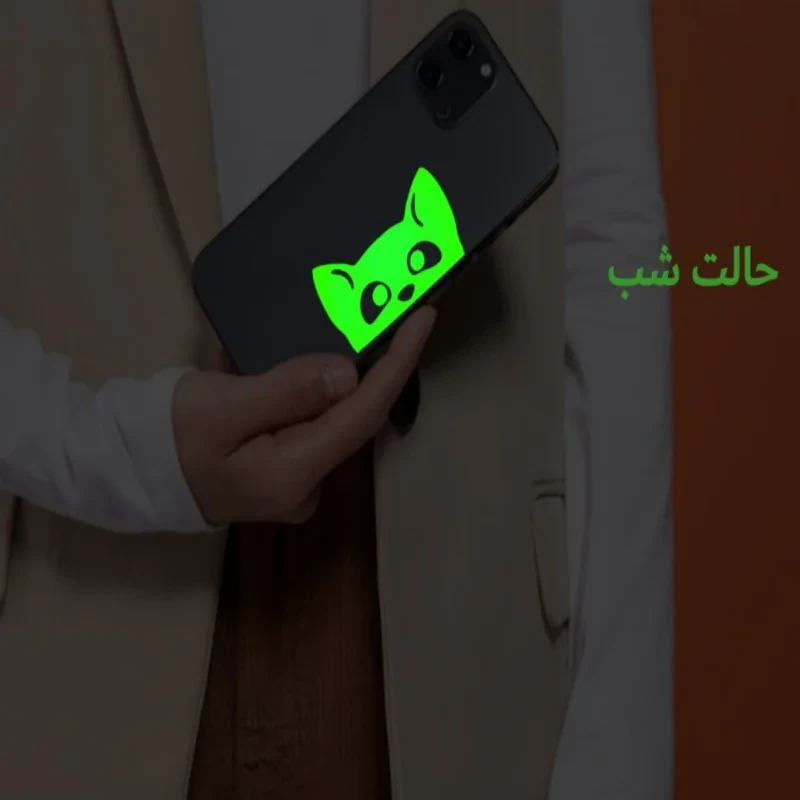 استیکر کلید و پریز مدل شبنما طرح گربه کد 01