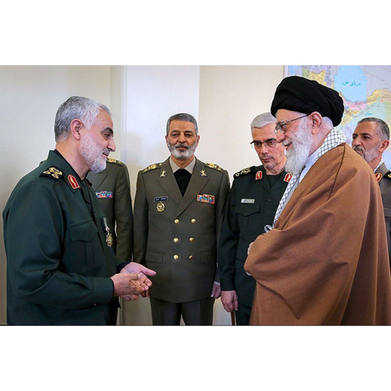 تابلو شاسی رومیزی طرح شهید سردار قاسم سلیمانی و آیت الله خامنه ای مدل AG-215