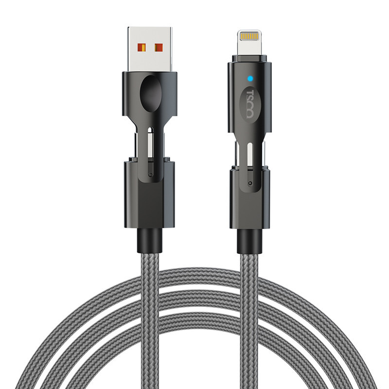 کابل تبدیل USB-A  USB-C به USB-C لایتنینگ تسکو مدل TCPD 711 طول 1.2 متر