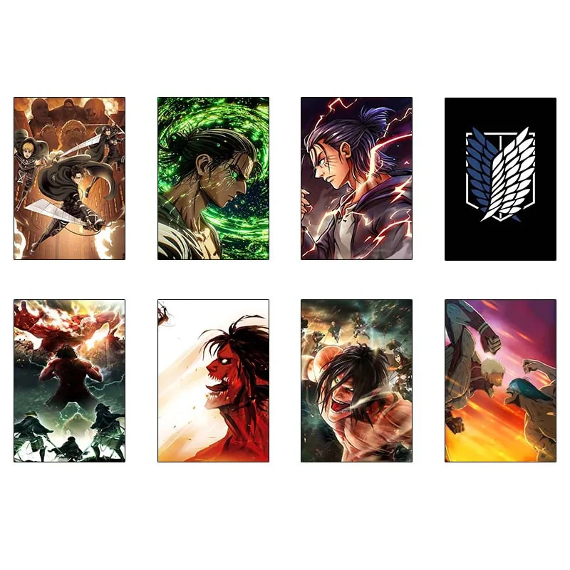 پوستر کارنيکا طرح حمله به تایتان Attack on Titan کد 93237 مجموعه 8 عددی