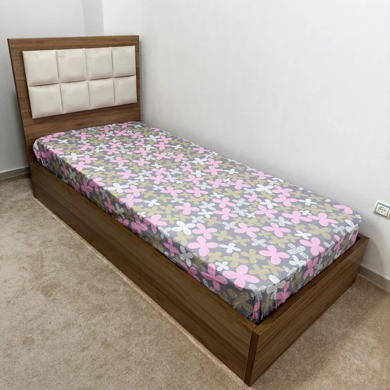 ملحفه ناتوسا مدل کشدار توسکا یک و نیم نفره سایز 120x200 سانتی متر