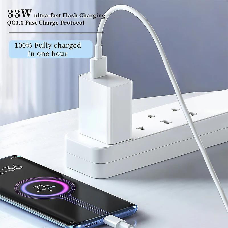 شارژر شیائومی مدل Poco x3 pro super fast turbo به همراه کابل تبدیل usb-c