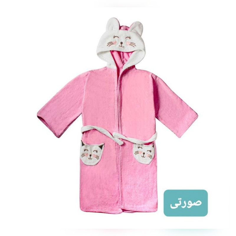 حوله پالتویی کودک مدل گربه ای سایز 90
